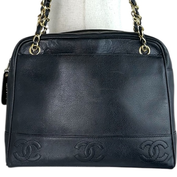 CHANEL TRIPLE COCO Caviar Leather Bucket Bag - Picture 1 of 14